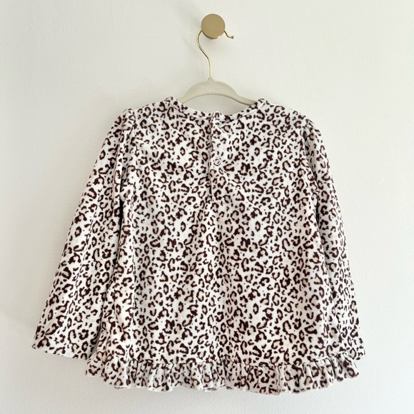 Carter's CHILD OF MINE Leopard Print Fleece Long Sleeve Top Baby Girl 24 Months - Picture 4 of 4